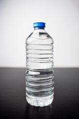 plastic water bottles on the table