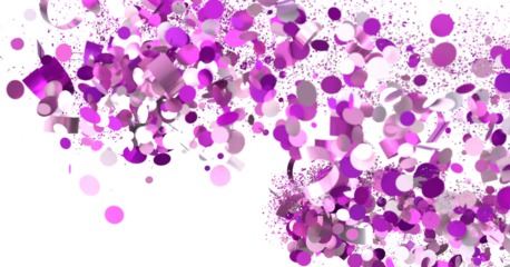 Festive purple and pink confetti explosion, perfect for party invitations or celebratory designs.