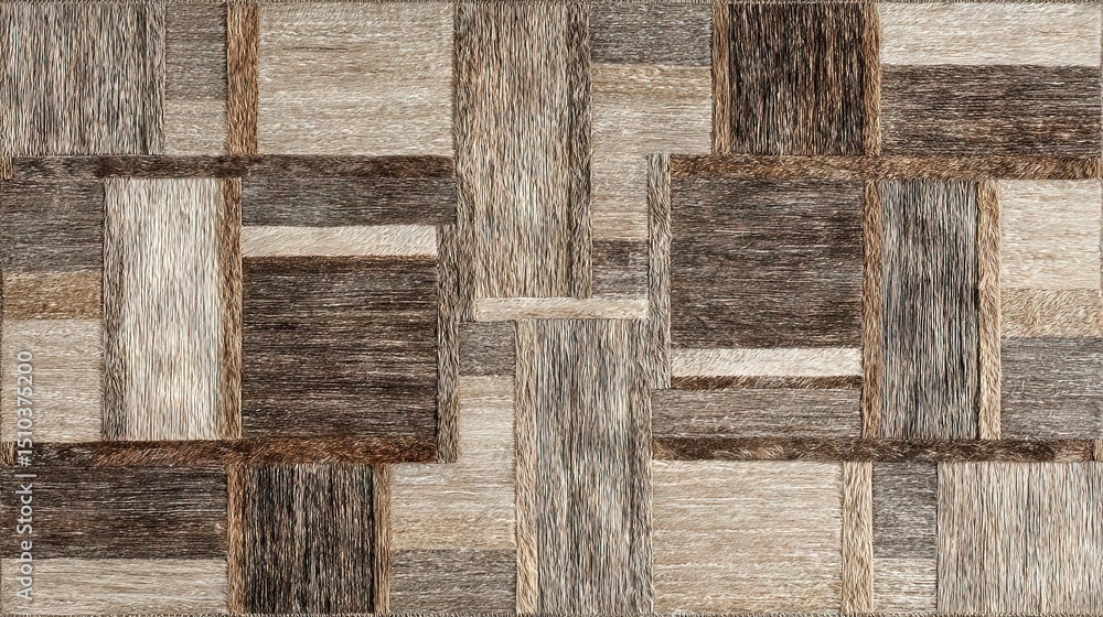 Aufkleber muted browns form repeating squares in diminishing scale with glass and fabric layers, creating stru