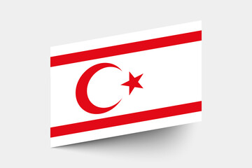 Flag of Northern Cyprus. Northern Cyprus flag official colors tilted icon digital vector illustration design.
