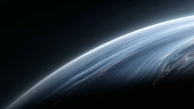 AI-Generated Planet with Neon Flag Stripes in Space