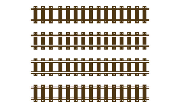 Train tracks vector icon logo Design Template