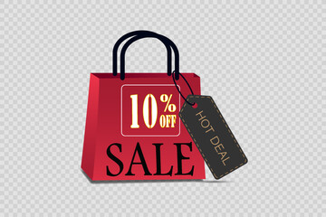 Shopping bag sale and discounts. Vector EPS10