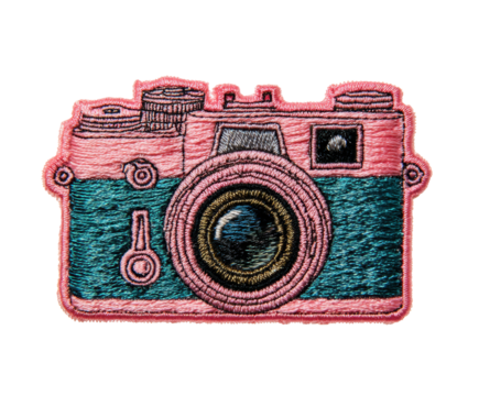 Vintage camera design for creative projects and crafts on a transparent background, cut out