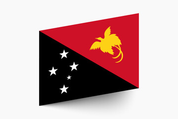 Flag of Papua New Guinea. Papua New Guinea flag official colors tilted icon digital vector illustration design.