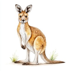  Adorable Kangaroo Stands Alert