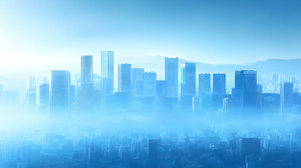 Fototapeta premium Blue Cityscape Illustration