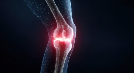 A knee with a red bone on it