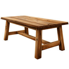 Vector illustration of a rustic farmhouse table with sturdy legs, Transparent Background