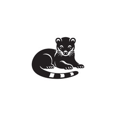 **"Mysterious Civet Vector Silhouette: Sleek Nocturnal Mammal Design Featuring Long Body, Striped Tail, and Stealthy Stance in Clean, Minimalist Style for Crafts and Digital Art"**
