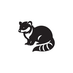**"Mysterious Civet Vector Silhouette: Sleek Nocturnal Mammal Design Featuring Long Body, Striped Tail, and Stealthy Stance in Clean, Minimalist Style for Crafts and Digital Art"**
