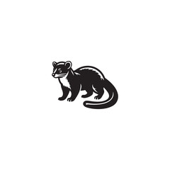 **"Mysterious Civet Vector Silhouette: Sleek Nocturnal Mammal Design Featuring Long Body, Striped Tail, and Stealthy Stance in Clean, Minimalist Style for Crafts and Digital Art"**
