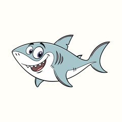 Happy Cartoon Shark Wearing Sunglasses Waving