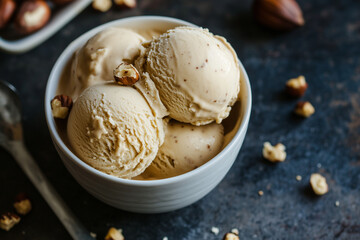 Hazelnut Gelato &ndash; Creamy Italian Dessert with Rich Nutty Flavor