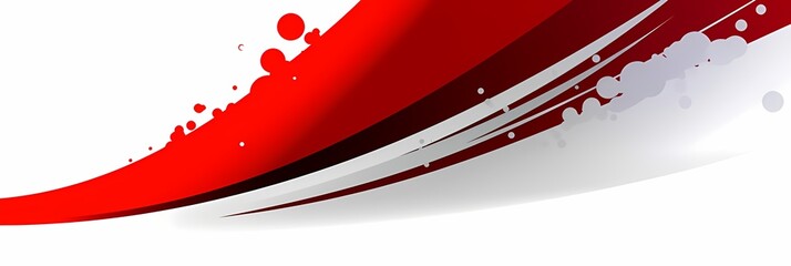Dynamic abstract graphic design featuring gradient of red white colors, textured splattered red areas on subtly shaded white background, anime illustration.