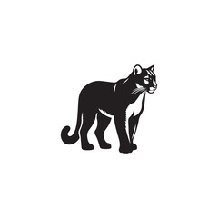 **"Powerful Cougar Vector Silhouette: Majestic Mountain Lion Design Featuring Muscular Build, Long Tail, and Stealthy Pose in Clean, Minimalist Style for Crafts and Digital Art"**
