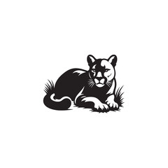 **"Powerful Cougar Vector Silhouette: Majestic Mountain Lion Design Featuring Muscular Build, Long Tail, and Stealthy Pose in Clean, Minimalist Style for Crafts and Digital Art"**
