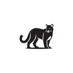 **"Powerful Cougar Vector Silhouette: Majestic Mountain Lion Design Featuring Muscular Build, Long Tail, and Stealthy Pose in Clean, Minimalist Style for Crafts and Digital Art"**
