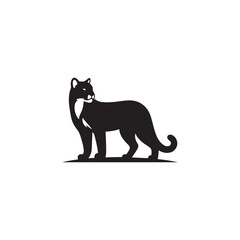 **"Powerful Cougar Vector Silhouette: Majestic Mountain Lion Design Featuring Muscular Build, Long Tail, and Stealthy Pose in Clean, Minimalist Style for Crafts and Digital Art"**
