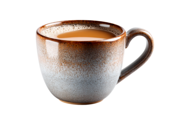Coffee in a ceramic cup with a smooth finish and warm colors