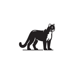 **"Powerful Cougar Vector Silhouette: Majestic Mountain Lion Design Featuring Muscular Build, Long Tail, and Stealthy Pose in Clean, Minimalist Style for Crafts and Digital Art"**
