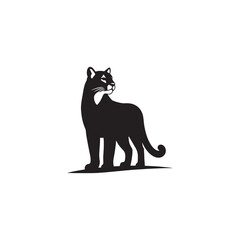 **"Powerful Cougar Vector Silhouette: Majestic Mountain Lion Design Featuring Muscular Build, Long Tail, and Stealthy Pose in Clean, Minimalist Style for Crafts and Digital Art"**
