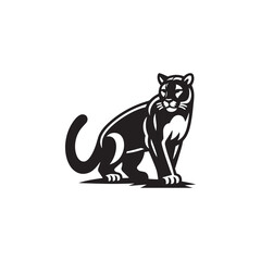 **"Powerful Cougar Vector Silhouette: Majestic Mountain Lion Design Featuring Muscular Build, Long Tail, and Stealthy Pose in Clean, Minimalist Style for Crafts and Digital Art"**
