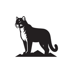 **"Powerful Cougar Vector Silhouette: Majestic Mountain Lion Design Featuring Muscular Build, Long Tail, and Stealthy Pose in Clean, Minimalist Style for Crafts and Digital Art"**
