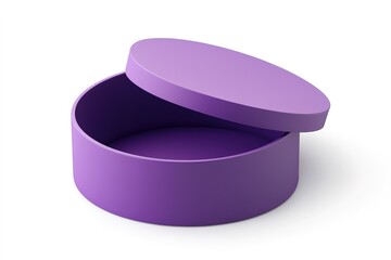 Purple round gift box open lid mockup