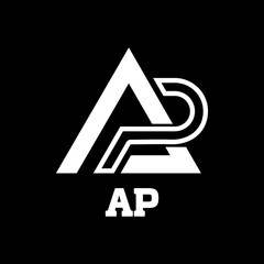 Creative logo design featuring geometric shapes and modern typography against a black background