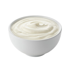 Ultra realistic UHD photo of thick Labneh yogurt as a smooth mound, slightly high angle shot, on a clean transparent isolated background with clear contours, Concept for traditional dairy product
