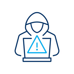 Hacker icon. Symbol of cyber threat. Vector illustration. Editable stroke.