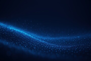 Obraz premium Vibrant Blue Digital Wave with Sparkling Particles on Dark Background for Abstract Design Use