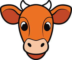 Fototapeta premium calf head icon clipart vector on transparent background