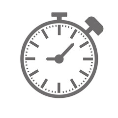 Gray stopwatch icon on white background