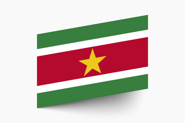 Flag of Suriname. Suriname flag official colors tilted icon digital vector illustration design.