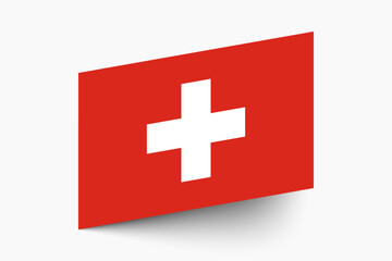 Flag of Switzerland. Switzerland flag official colors tilted icon digital vector illustration design.