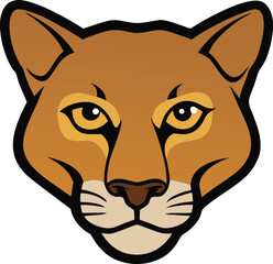 cougar head icon clipart vector on transparent background