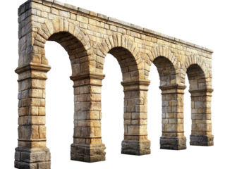Ancient stone archway structure  isolated on transparent background