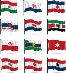 Create a kinds of country flag, symbol, icons set vector art color white background