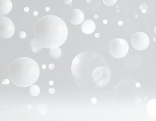 白い泡が飛んでいるシンプルな背景