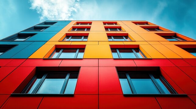 Colorful modern building facade