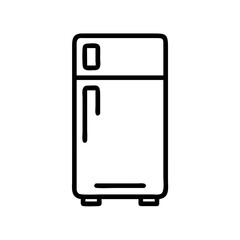 Simple refrigerator illustration in black line art style  