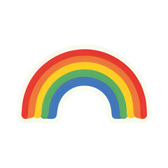 Rainbow vector illustration with vibrant colors for design and decoration needs on transparent background