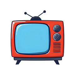 Retro television vintage tv cartoon illustration vector graphic design asset on transparent background