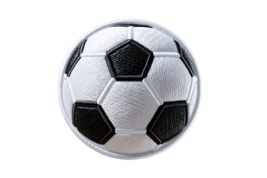 Classic black and white soccer ball design with embroidered details - Powered by Adobe