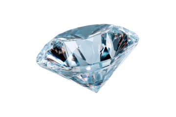 Crystal clear diamond with intricate facets reflecting light
