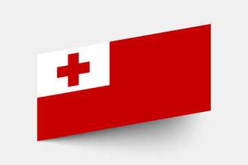Obraz premium Flag of Tonga. Tonga flag official colors tilted icon digital vector illustration design.