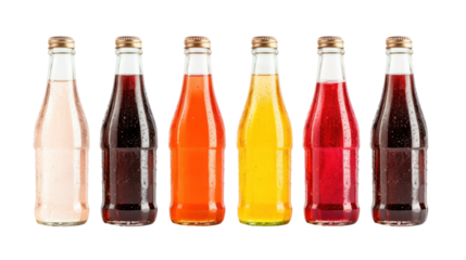  Set of Bottles of Soda Isolated on Transparent Background