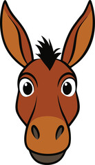 mule head clipart vector on transparent